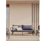 Bramant steel 2 seater sofa with black finish, 175.5 cm