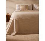 Bedar 100% katoen beige sprei voor bed 180/200 cm