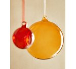 Bola de navidad grande Aucan de vidrio naranja