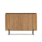 Licia 2-deurs dressoir van massief mangohout en zwart gelakt metaal 120 x 80 cm