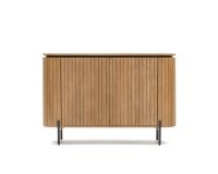 Aparador Licia 2 puertas de madera maciza de mango y metal pintado negro 120 x 80 cm