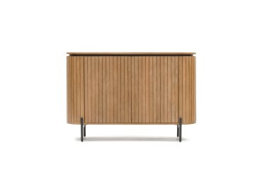 Aparador Licia 2 puertas de madera maciza de mango y metal pintado negro 120 x 80 cm