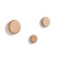 Nadue set of 3 solid wood wall hooks