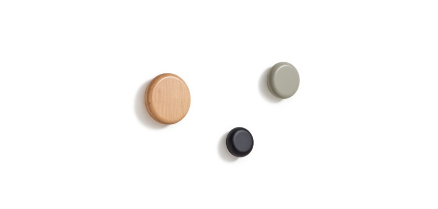 Lot de 3 patères Nadue bois de hêtre massif