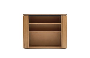 Estantería Licia de madera maciza de mango y metal pintado negro 120 x 90 cm