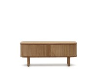Mueble TV Mailen 2 puertas en chapa de fresno con acabado natural 120 x 50 cm