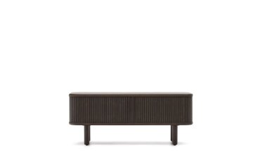Mueble TV Mailen 2 puertas en chapa de fresno con acabado oscuro 120 x 50 cm