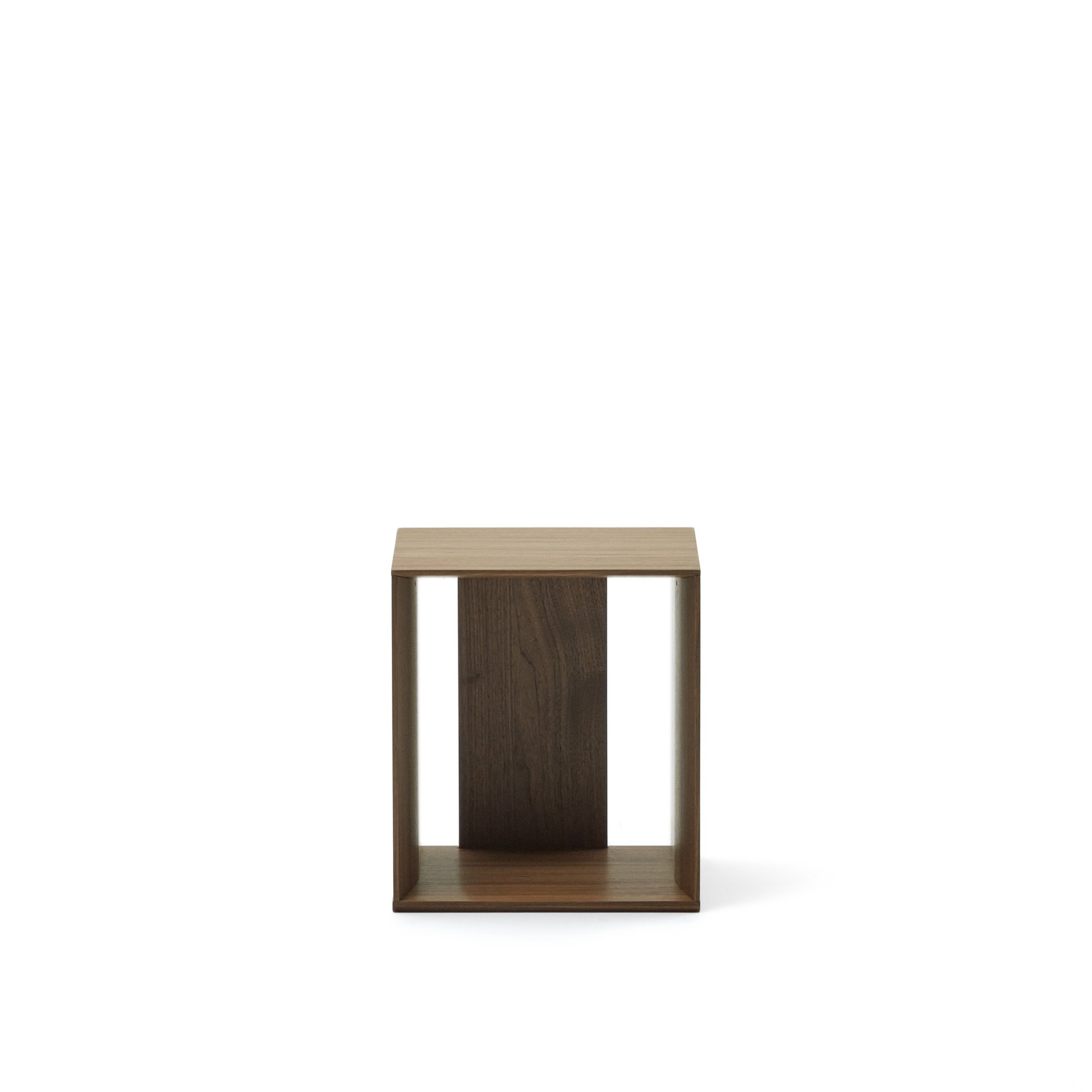 Litto small shelf module in walnut veneer, 34 x 38 cm