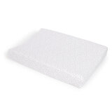 Housse matelas à langer Yamile 100% coton bio (GOTS) blanc avec feuilles grises 50 x 70 cm