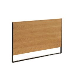 Cabecero Taiana de chapa de roble y patas de acero con acabado pintado negro 160 cm