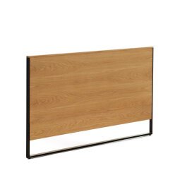 Taiana oak wood veneer headboard with steel legs in a painted black finish, 160 cm