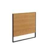 Taiana oak wood veneer headboard with steel legs in a painted black finish, 90 cm