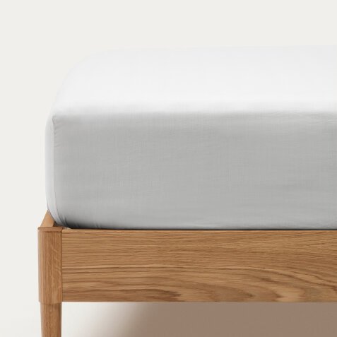 Sábana bajera Teia 100% algodón percal 180 hilos blanco para cama 135 cm