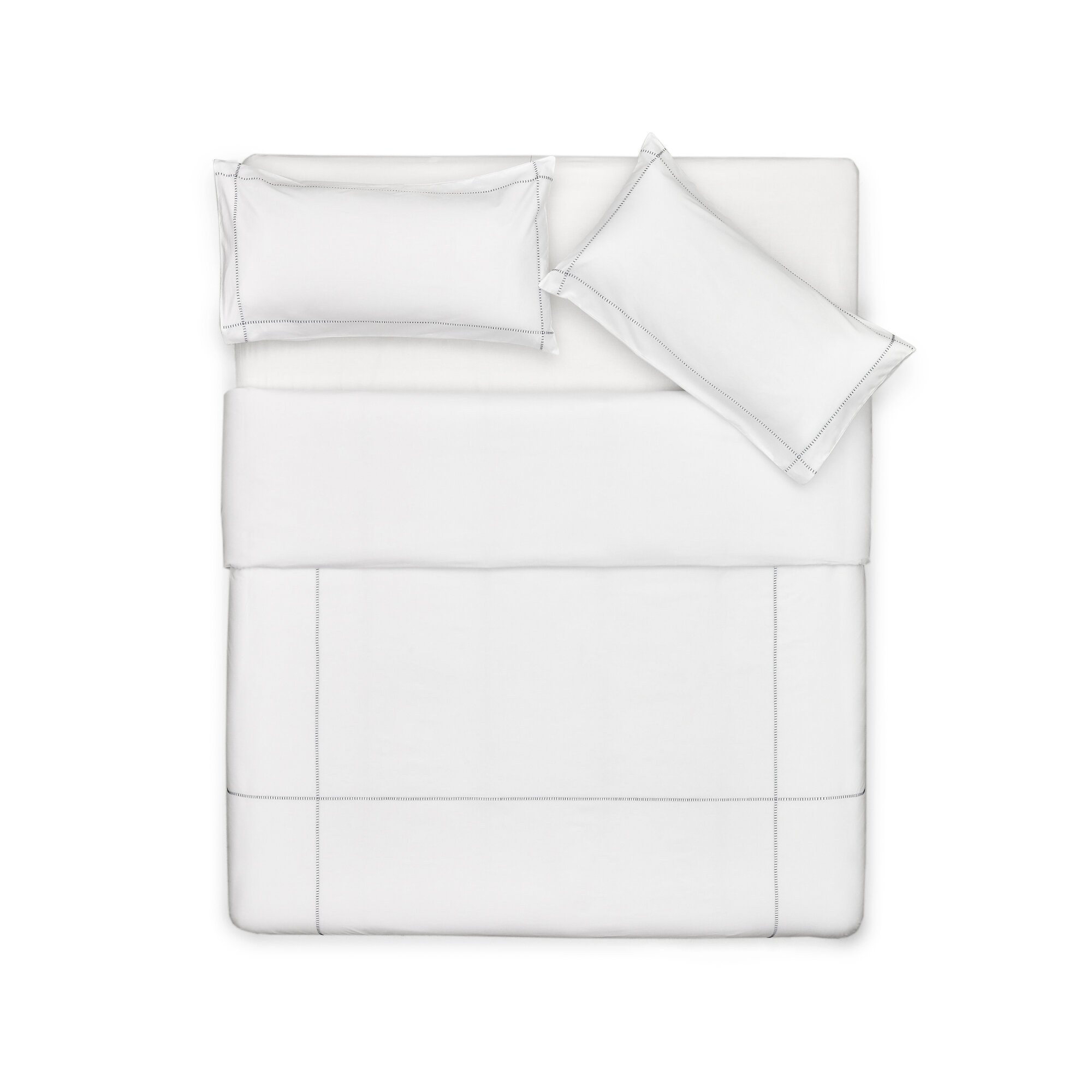 Set Elvia fundas nórdica y de almohada 100% algodón percal 180 hilos blanco cama 180 cm