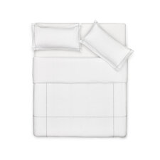 Set Elvia housse couette, taies oreiller 100% percale de coton 180 fils blanc 180 x 200cm