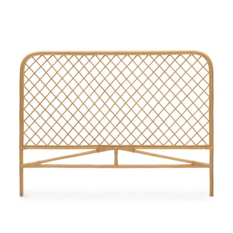 Citlalli rattan headboard with a natural finish, for 150 cm beds