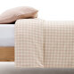 Set Yanil housse de couette, drap-housse et taie d'oreiller 100% coton carreaux rose et beige 60x120cm