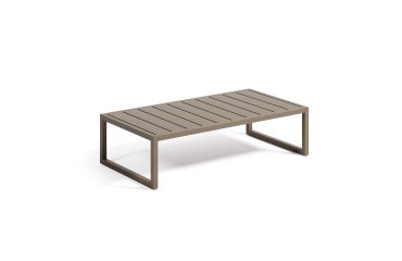 Mesa de centro 100% exterior Comova de aluminio verde 60 x 114 cm