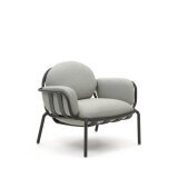 Joncols outdoor fauteuil in aluminium met grijs gelakte afwerking