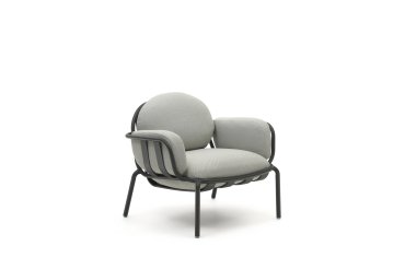 Joncols outdoor aluminium armchair with a powder coated grey finish