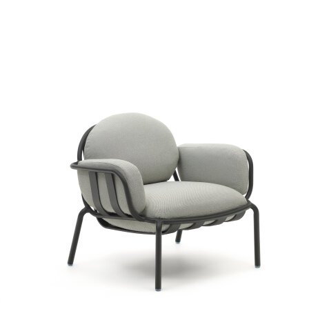 Fauteuil de jardin Joncols en aluminium gris
