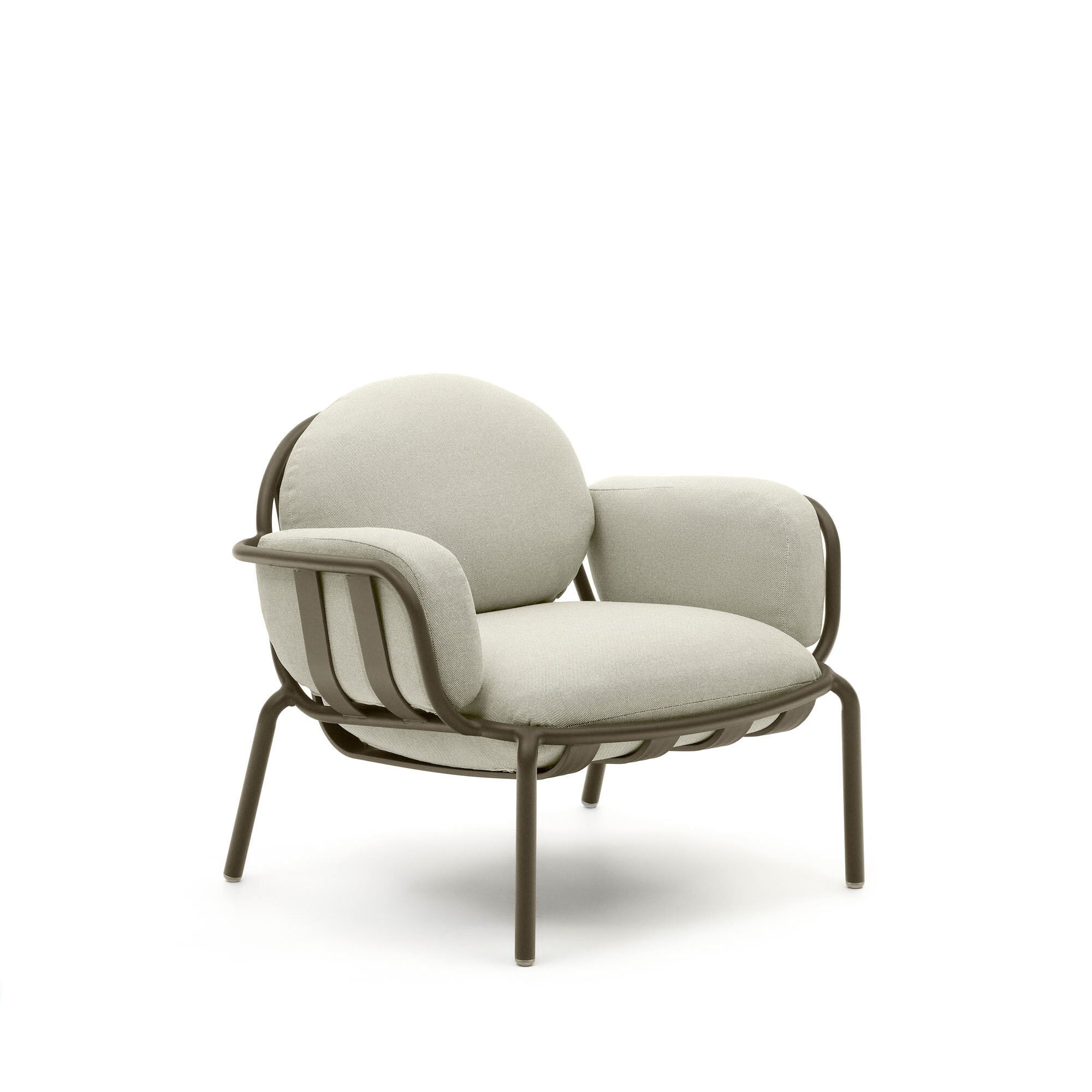 Joncols outdoor fauteuil in aluminium met groen gelakte afwerking