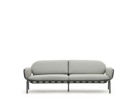 Sofá 3 plazas de exterior Joncols de aluminio con acabado pintado gris 225 cm