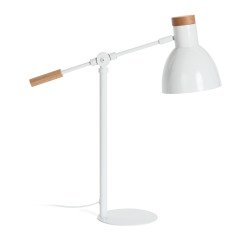 Lámpara de mesa Tescarle de madera de haya y acero