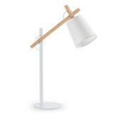 Kosta table lamp made of steel and solid beech wood