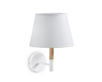 Aplique Orsen de madera de haya y acero con acabado blanco