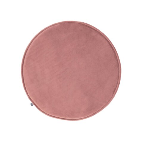 Rimca round velvet chair cushion in pink, 35 cm