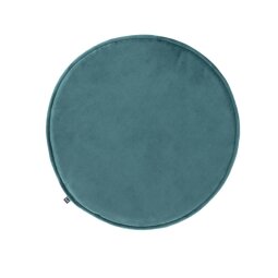 Rimca round velvet chair cushion in turquoise, 35 cm