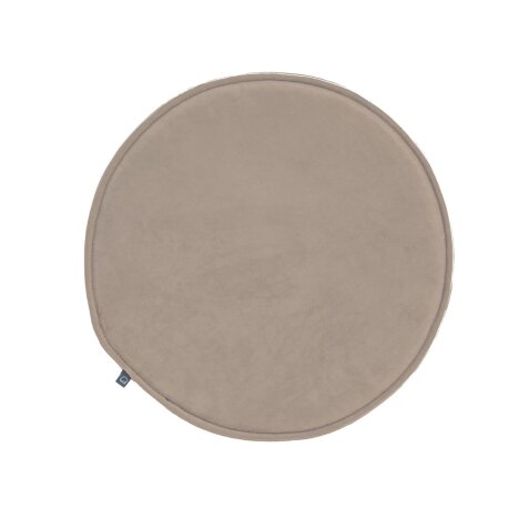 Rimca round velvet chair cushion in taupe, 35 cm