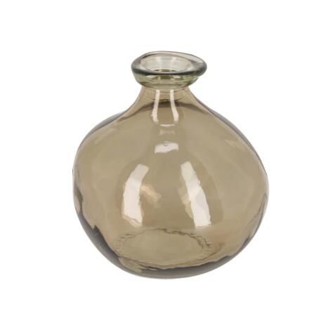 Jarrón Brenna de vidrio marrón 100% reciclado 18 cm