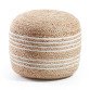 Natural and white Saht pouf Ø 45 cm