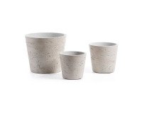 Set Low de 3 maceteros gris Ø 23,5 cm / Ø 16,5 cm / Ø 14 cm