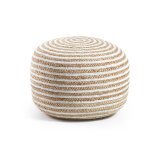 Pouf Saht Ø 50 cm blanc et naturel