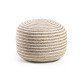 Pouf Saht Ø 50 cm blanc et naturel