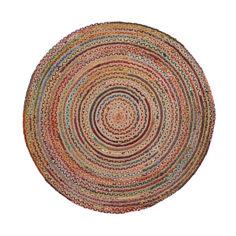 Tapis rond Saht en jute et en coton multicolore Ø 100 cm