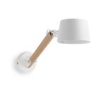 Aplique Muse de madera de haya y acero con acabado blanco