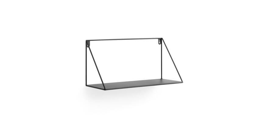 Teg Wandplank Driehoek in staal met zwarte afwerking 40 x 20 cm