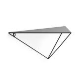 Teg wandplank prisma in staal met zwarte afwerking 40 x 20 cm