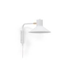 Kleine Aria-wandlamp van staal met witte afwerking