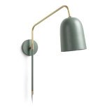 Stalen wandlamp Audrie met groene afwerking