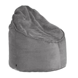 DE_Pouf Wilma velours côtelé grosses côtes gris Ø 80 cm