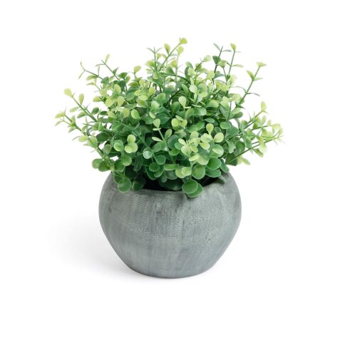 Eucaliptus artificial plant in grey pot