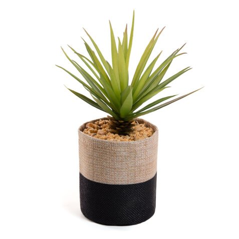 Artificial small Palm in raffia pot