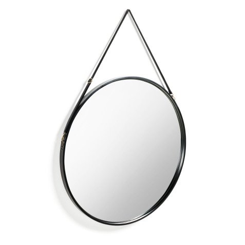 Miroir Raintree en MDF et polyuréthane noir Ø 80 cm