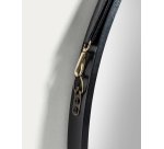 Raintree MDF and faux leather mirror in black, Ø 80 cm