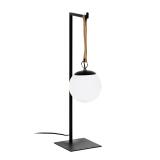 Monteiro steel and leather table lamp